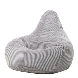 icon Dalton Corduroy Recliner Bean Bag Chair & Footstool Grey