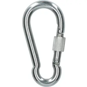 Carabiner Carbine Hook with Screw Gate 10mm MARINE GRADE Stainless Steel