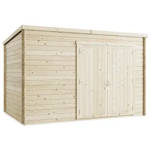 BillyOh Pro Pent Log Cabin Wooden Shed - W3.5m x D2.0m (11 x 7ft) - 19mm Thickness