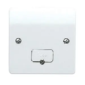 MK 13A 1 gang Raised slim profile Unswitched Fused connection unit Gloss White