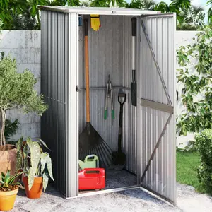 Eas Garden Shed Galvanised Steel Storage Shed Tool Organiser Grey