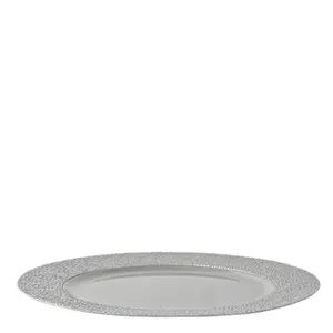 Metallic Hammered Charger Plates - Silver - 33cm - Pack of 6 - Table Decoration Plates by Harbour Housewares