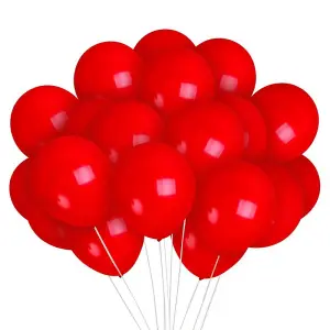 Globos Latex Metallic Balloons (Pack of 10) Cherry Red (One Size)