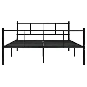 Berkfield Bed Frame Black Metal 120x200 cm