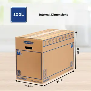 10 BANKERS BOX Cardboard Moving Boxes 100L Heavy Duty Double Wall Boxes Pack of 10