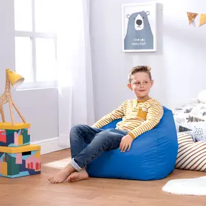 Veeva Kids Classic Bean Bag Chair Blue / 50cm H x 53cm W x 53cm D