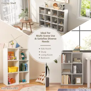 Costway 6-Cube Bookshelf 4-Tier Bookcase Floor Display Shelf Open Storage Organizer