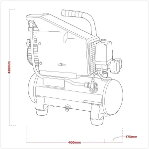 Sealey Air Compressor 6L Direct Drive 1hp SAC0610E