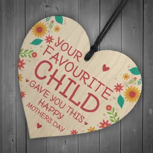 Funny Joke Mum Gift For Mothers Day Wood Heart Gift From Daughter Son Keepsake