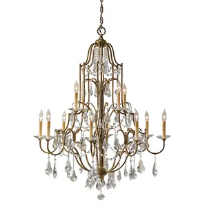 Elstead Valentina 12 Light Multi-Tier Chandelier, Oxidised Bronze