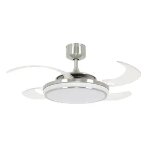 Adilene 122cm Ceiling Fan with LED Lights Brushed Chrome