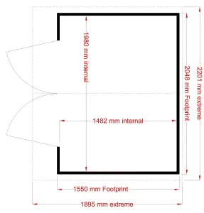 Shire Lumley 7x5 ft Toughened glass Apex Wooden Summer house (Base included) - Assembly service included