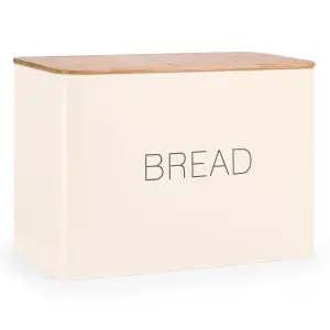 EHC Bread Bin, Bread Bins for Kitchen, Bread Tin, Large Bread Bin food Storage, Cream