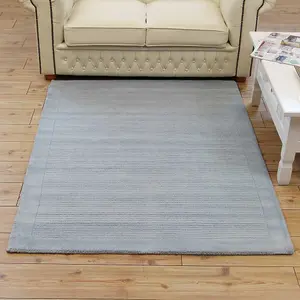 Teal Handmade Modern Plain Wool Easy to Clean Handmade Rug For Bedroom Dining Room Living Room -80cm X 150cm