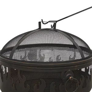 Premium Round Fire Pit Wood Burner and BBQ Grill for Outdoor Gatherings