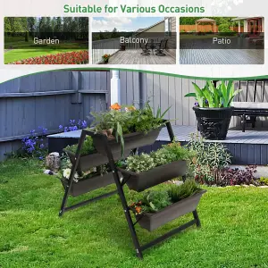 Costway Raised Garden Bed 3-Tier Vertical Planter w/ 5 Plant Boxes Indoor Outdoor