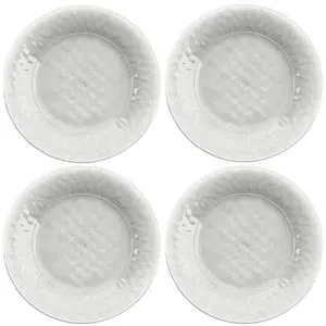 Purely Home Potters Reactive Glaze White Melamine Side Plates - Set of 4