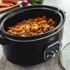 Cooks Professional 6.5 Litre Digital Slow Cooker with Glass Lid & 2 Heat Settings, Delay & Warm Black