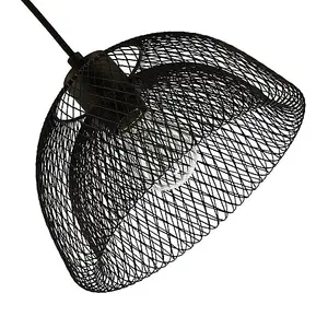 Industrial and Modern Double Mesh Wire 26cm Pendant Light Shade in Matte Black