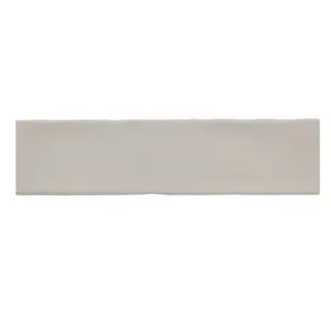 Vernisse Silver grey Gloss Plain Embossed Ceramic Indoor Wall Tile, Pack of 41, (L)301mm (W)75.4mm