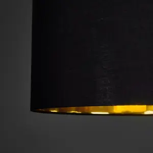 ValueLights Reni Black and Gold X-Large Ceiling Pendant Lamp Shade