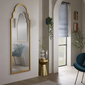 Leaner Mirror Casablanca Arched Shape with Gold Frame- H 170cm X W 60cm for Hanging in any Room, Bedroom