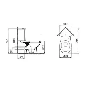 Vitra Layton corner close coupled pan cistern and seat pack