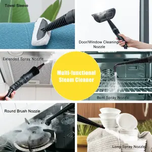 Costway Multipurpose Steam Cleaner Handheld Steamer W/ 9-piece Accessories for Home Car