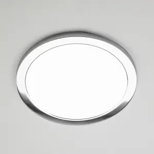 Litecraft Darly Chrome 1 Lamp Modern Bathroom 24W LED Flush Ceiling Light