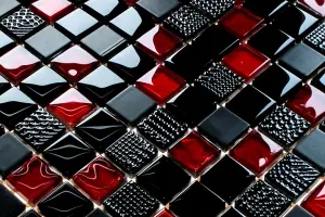 Glass mosaic on mesh for bathroom or kitchen 300mm x 300mm - Milan City