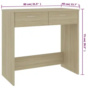 Berkfield Desk Sonoma Oak 80x40x75 cm Engineered Wood