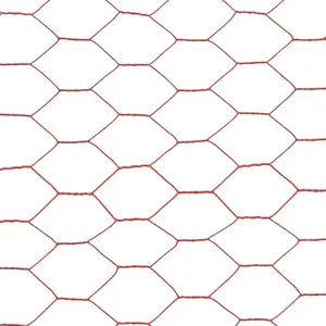 Chicken Wire Fence with PVC Coating Red / 1.2m H x 25m L