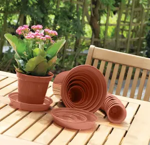 4 Packs of 5 Plant Pot Saucers Plastic Terracotta Colour for 5 & 6 Inch Pots