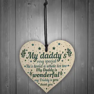 Red Ocean Daddy Wooden Heart Fathers Day New Daddy Dad To Be Gift Baby Shower Pregnancy Gift Handmade Keepsake