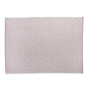 Woven Indoor Outdoor Washable Diamond Reversible Rug Rose - 160cm x 230cm