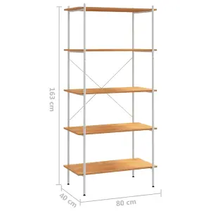 Berkfield 5-Tier Shelving Unit White and Oak 80x40x163 cm