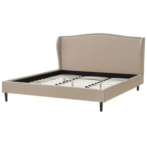 Fabric EU Super King Size Bed Beige COLMAR