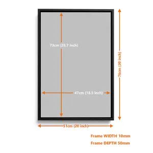 Fruit Water Splash Ice Cubes Kitchen CANVAS FLOATER FRAME Wall Art Print Picture White Frame (H)76cm x (W)51cm