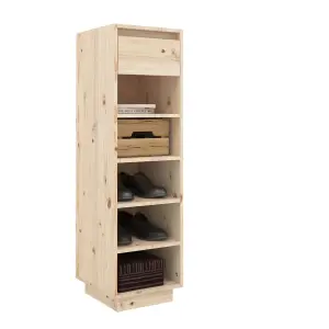 Berkfield Shoe Cabinet 34x30x105 cm Solid Wood Pine