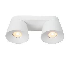 Lucide Trigono Modern Twin Ceiling Spotlight - 2xGU10 - White