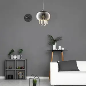 Milagro Starlight Chrome Pendant Lamp 1XE14 A Stunning Range With 22CM Glass Shades Housing Chrome Fitments And Gorgeous Crystals