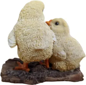 Vivid Arts Playful Baby Chicks on Log Garden Ornament