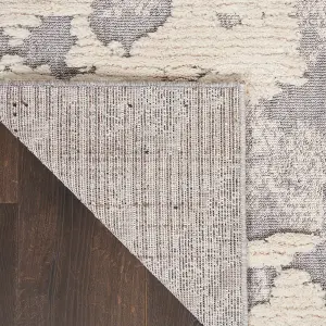 Ivory Grey Abstract Modern Easy to clean Rug for Bedroom & Living Room-66 X 229cm (Runner)