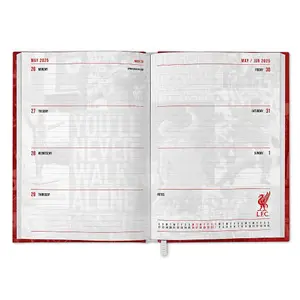 Liverpool FC 2025 Crest A5 Diary Red (One Size)