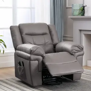 Faux Leather Power Lift Recliner Arm Chair with Massage and Heating Single Sofa for Living Room