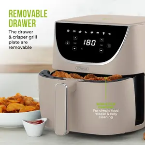 Tower Vortx Air Fryer with Digital Control Panel, 1700W, 6L Latte