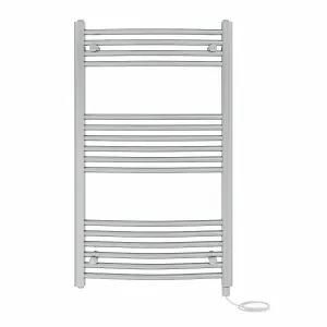 Right Radiators Prefilled Electric Curved Heated Towel Rail Bathroom Ladder Warmer Rads - Chrome 1000x600 mm