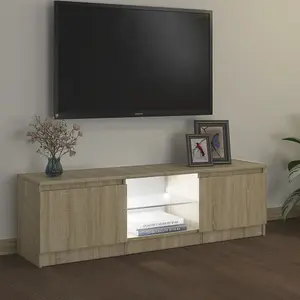 vidaXL TV Cabinet with LED Lights Sonoma Oak 120x30x35.5 cm