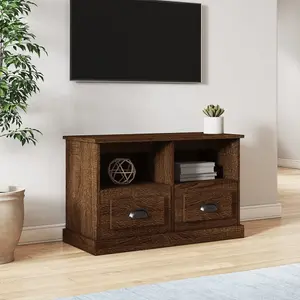 vidaXL TV Cabinet Brown Oak 80x35x50 cm Engineered Wood