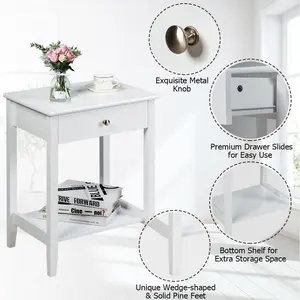 End Table Set White